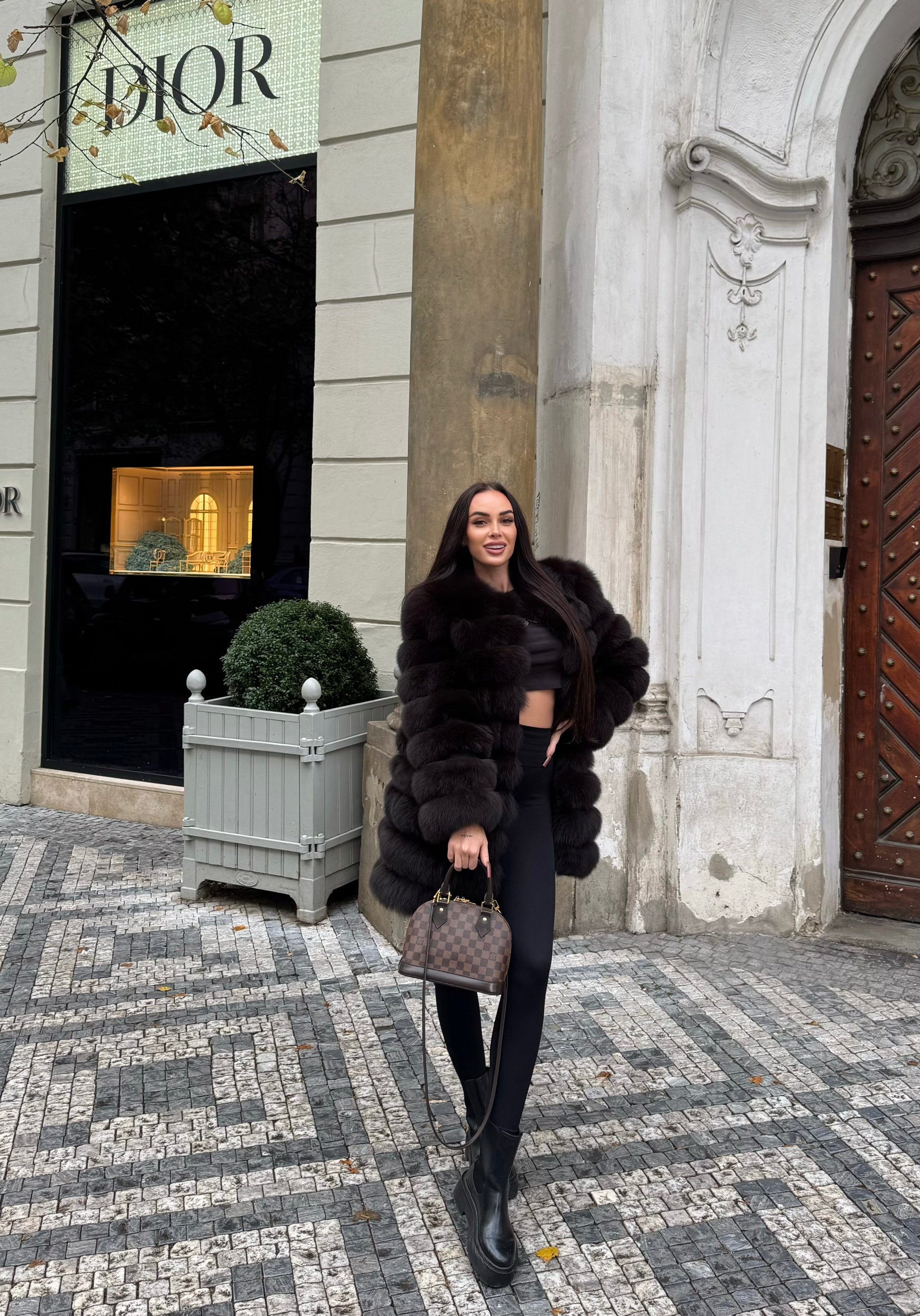 Pravý kožuch z líšky DARK BROWN