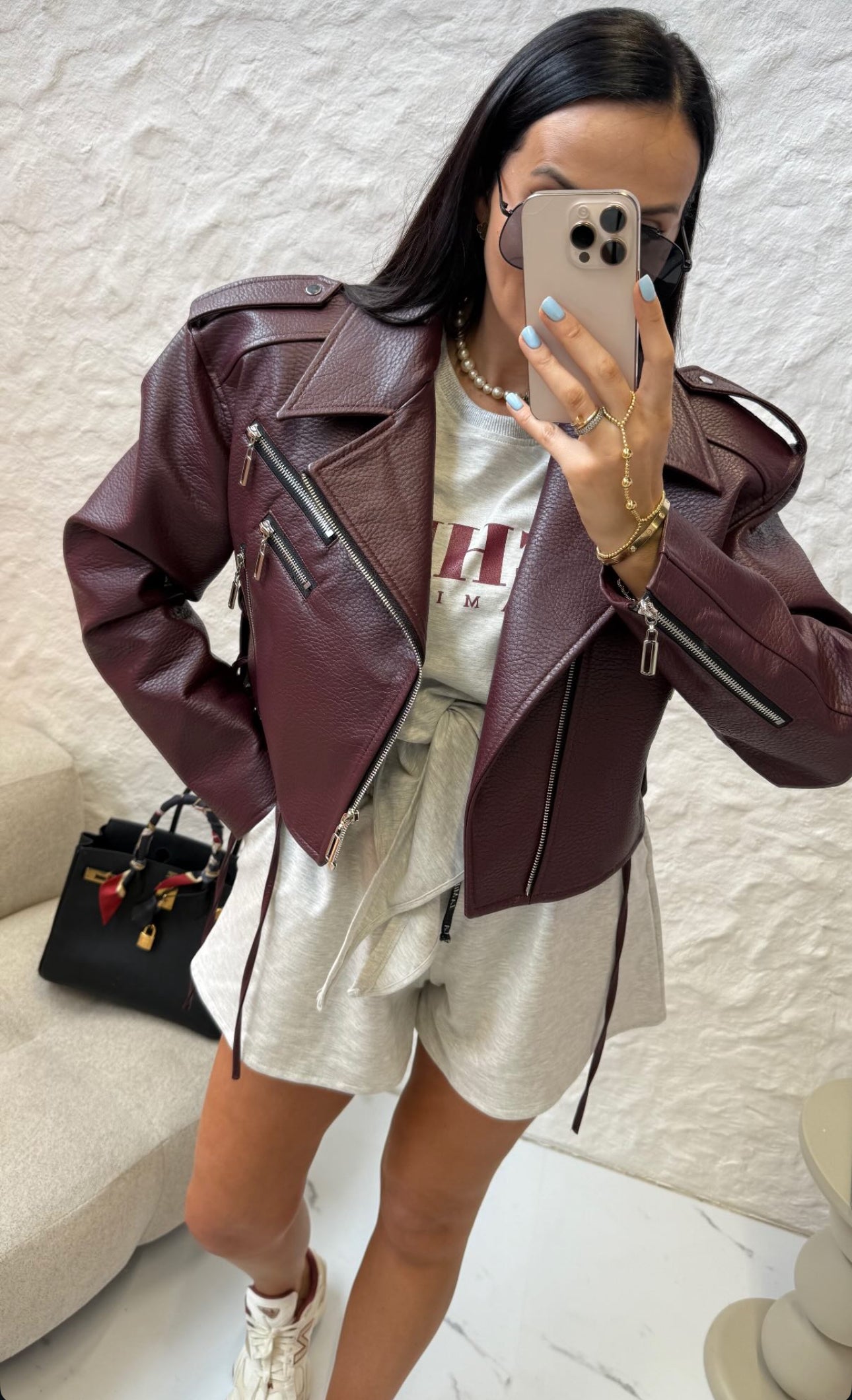 Kožená bundička „Wine Chic“