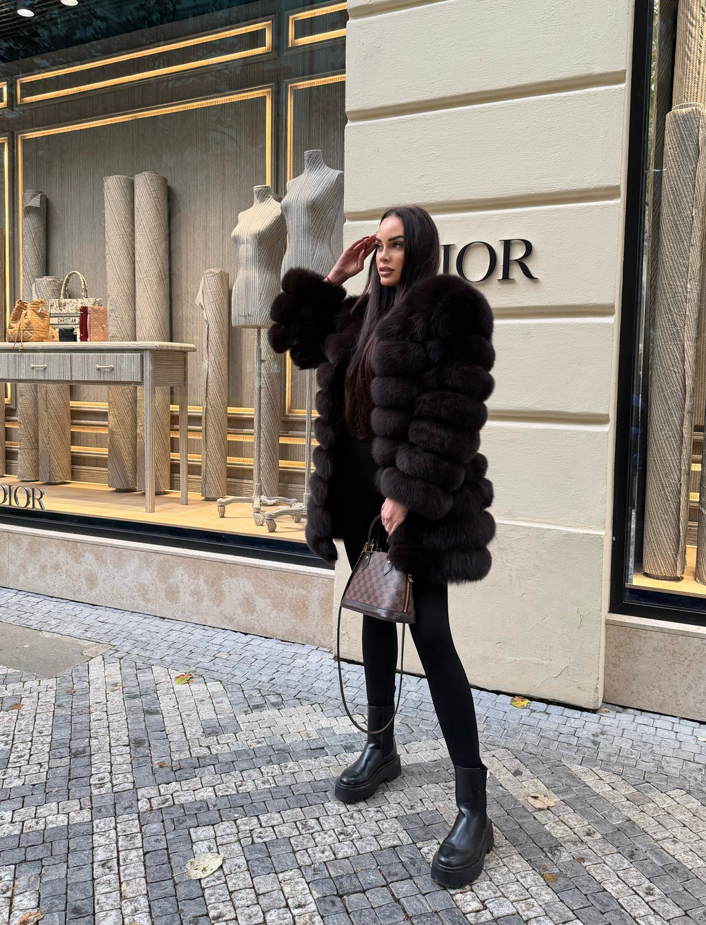 Pravý kožuch z líšky DARK BROWN